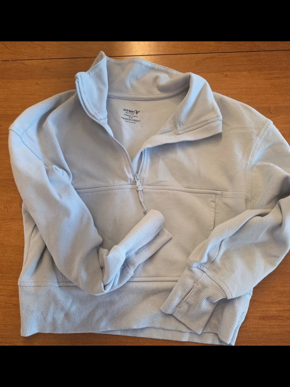Old Navy Pale Blue Half-Zip Crop Sweatshirt